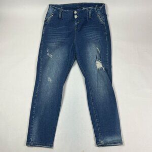 AsiSea Skinny Womens Jeans Plus Size 18 Blue Dark Wash Stretch
